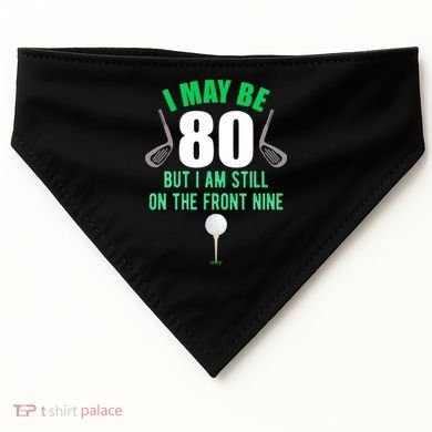 Funny 80th Golf Birthday 80 Year Old Birthday Golfing USA-Made Doggie Bandana