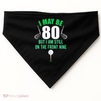Funny 80th Golf Birthday 80 Year Old Birthday Golfing USA-Made Doggie Bandana thumb 0