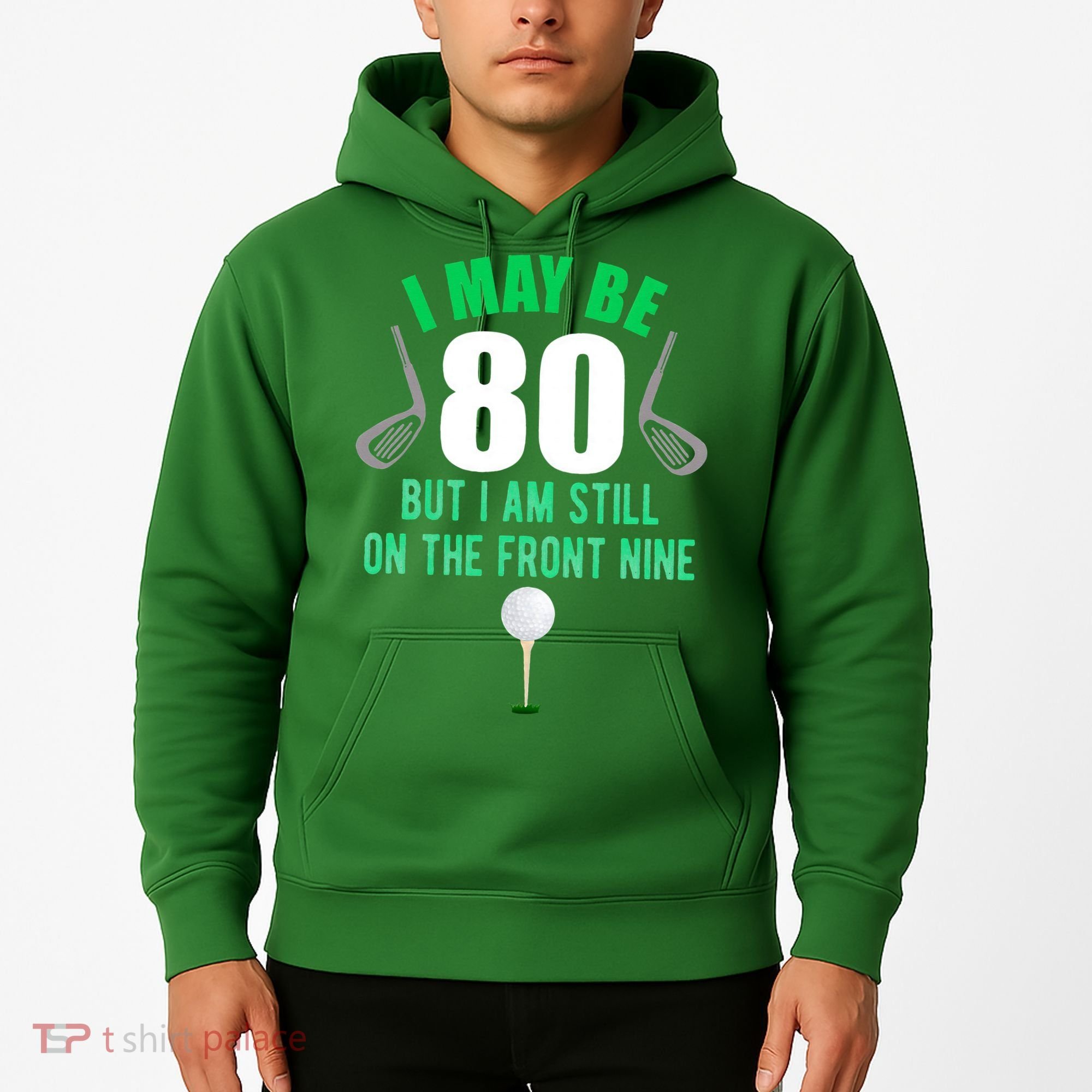 Funny 80th Golf Birthday 80 Year Old Birthday Golfing Hoodie