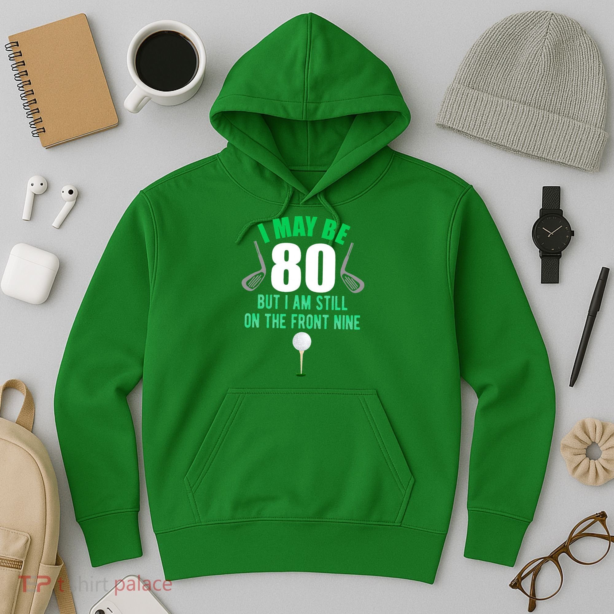 Funny 80th Golf Birthday 80 Year Old Birthday Golfing Hoodie