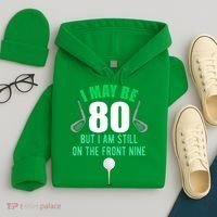 Funny 80th Golf Birthday 80 Year Old Birthday Golfing Hoodie thumb 4