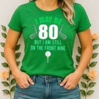 Funny 80th Golf Birthday 80 Year Old Birthday Golfing Women's T-Shirt thumb 2