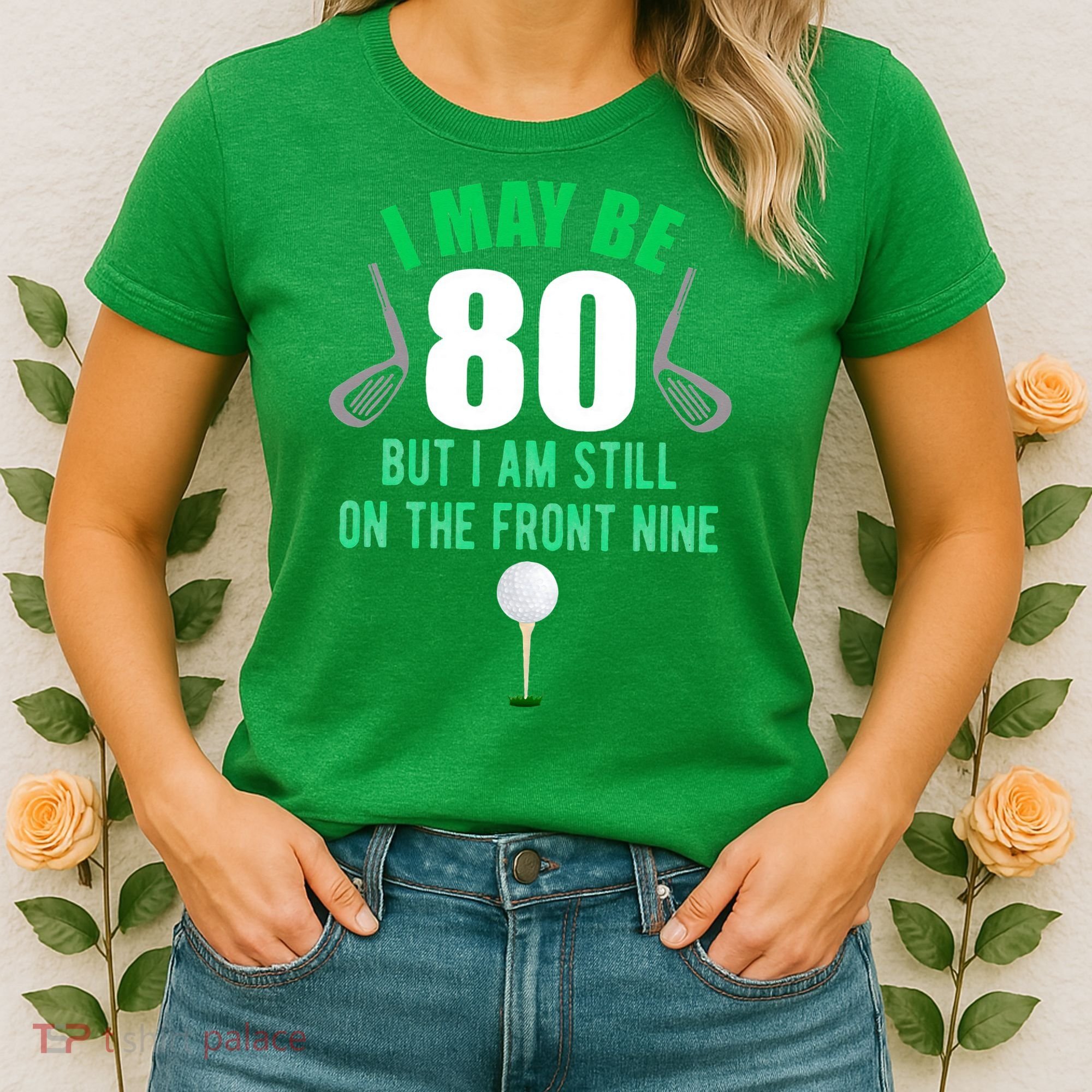 Funny 80th Golf Birthday 80 Year Old Birthday Golfing Women's T-Shirt