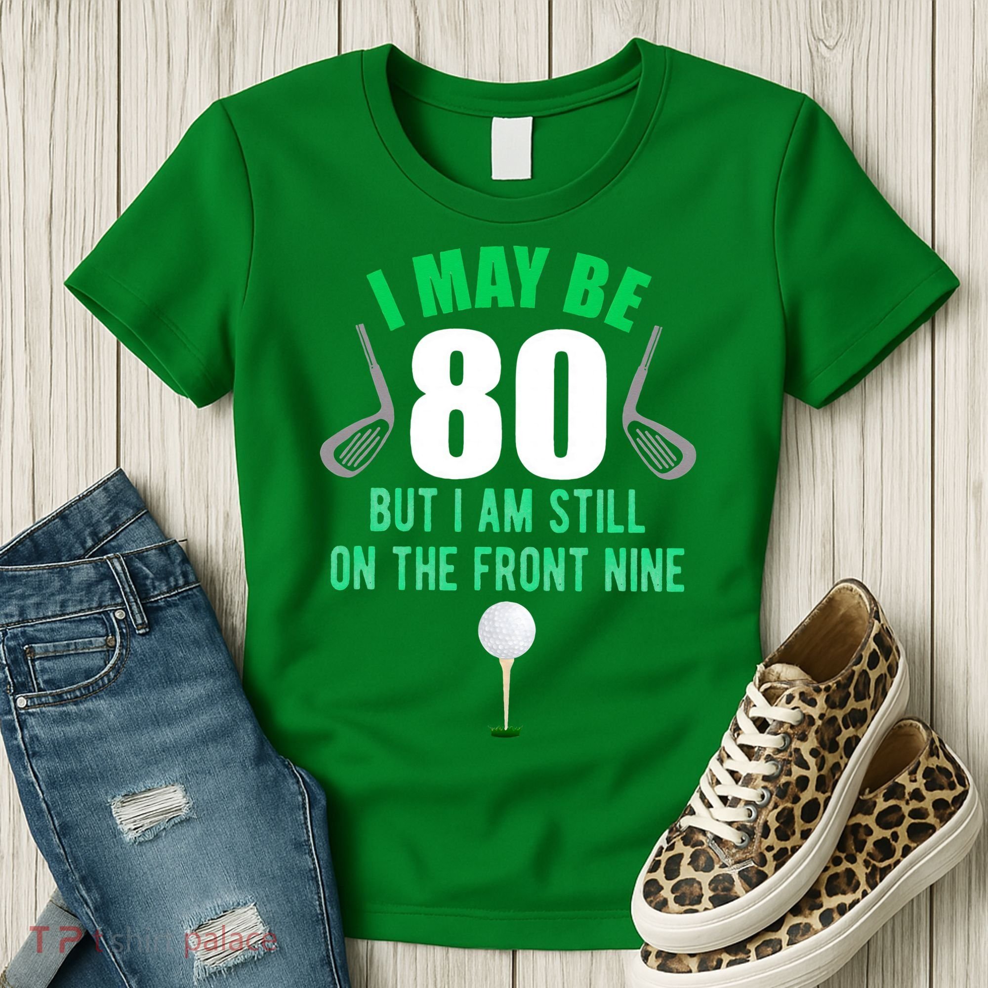 Funny 80th Golf Birthday 80 Year Old Birthday Golfing Women's T-Shirt