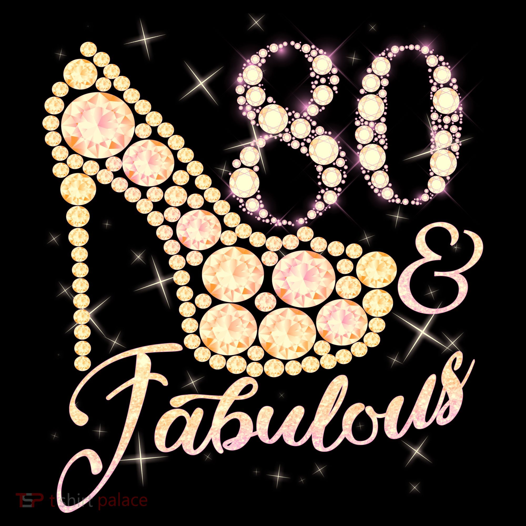 Fabulous & 80 Sparkly Heel 80th Birthday USA-Made Doggie Bandana