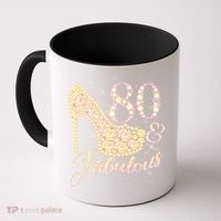 Fabulous & 80 Sparkly Heel 80th Birthday Coffee Mug thumb 0
