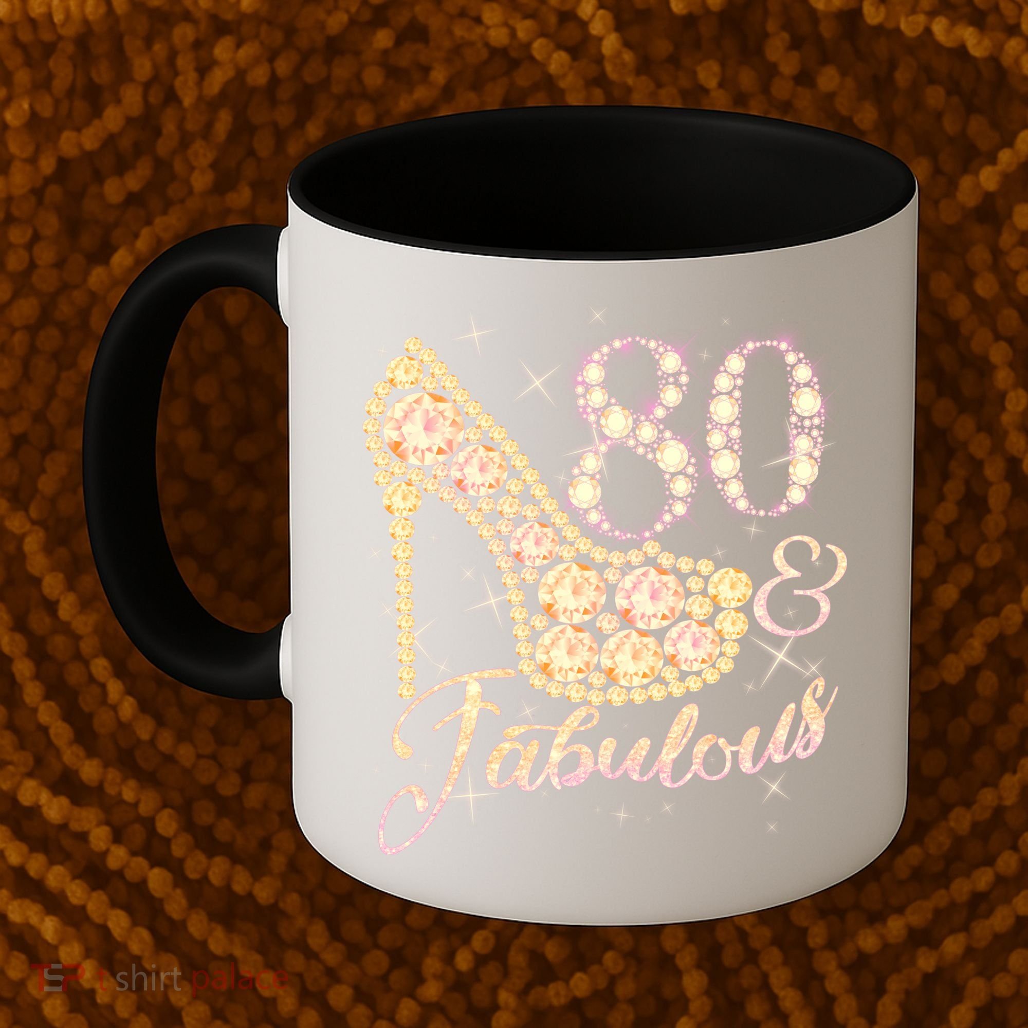 Fabulous & 80 Sparkly Heel 80th Birthday Coffee Mug