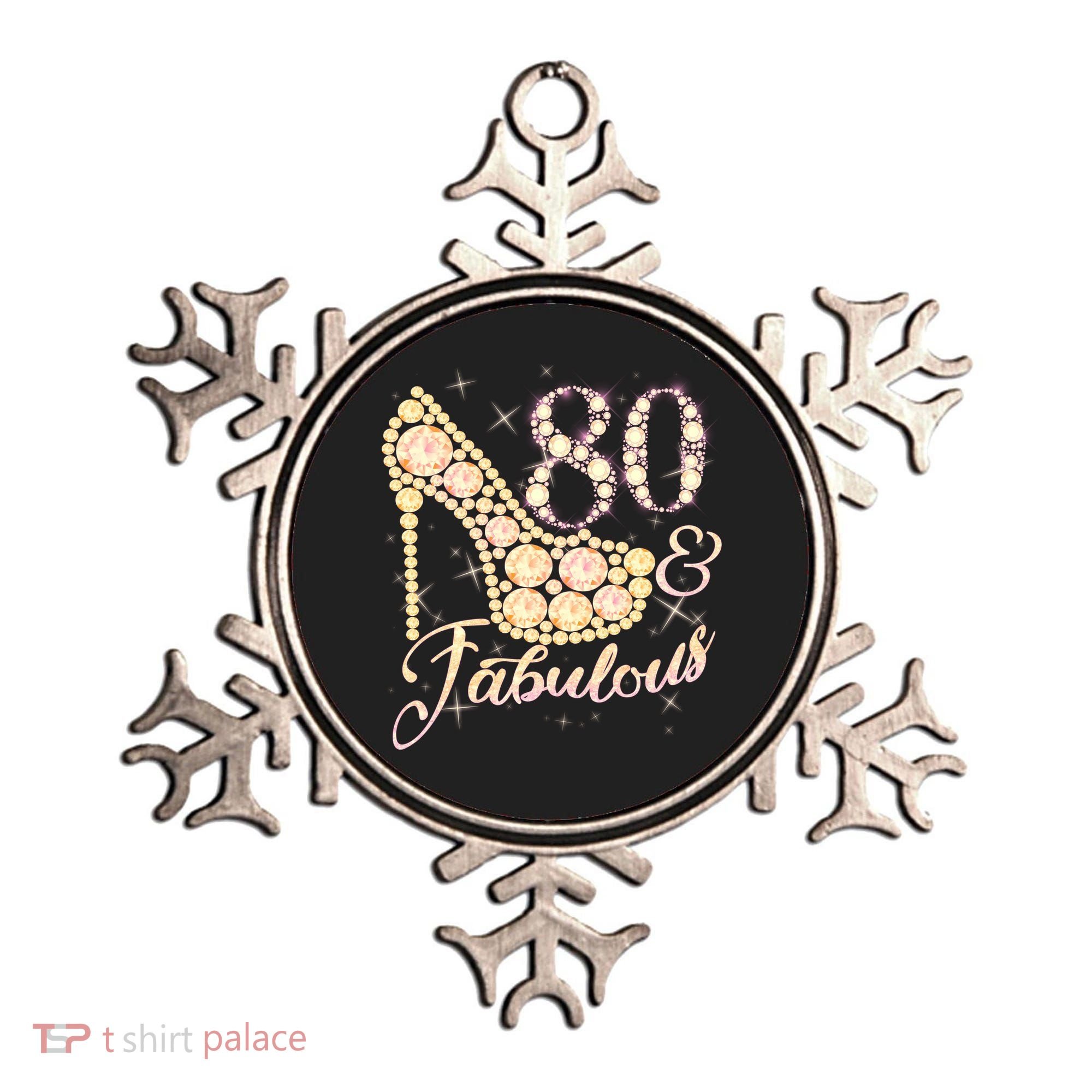 Fabulous & 80 Sparkly Heel 80th Birthday Ornament