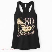 Fabulous & 80 Sparkly Heel 80th Birthday Women's Tank Top thumb 0