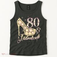 Fabulous & 80 Sparkly Heel 80th Birthday Tank Top thumb 2