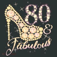 Fabulous & 80 Sparkly Heel 80th Birthday Women's Long Sleeve Shirt thumb 2