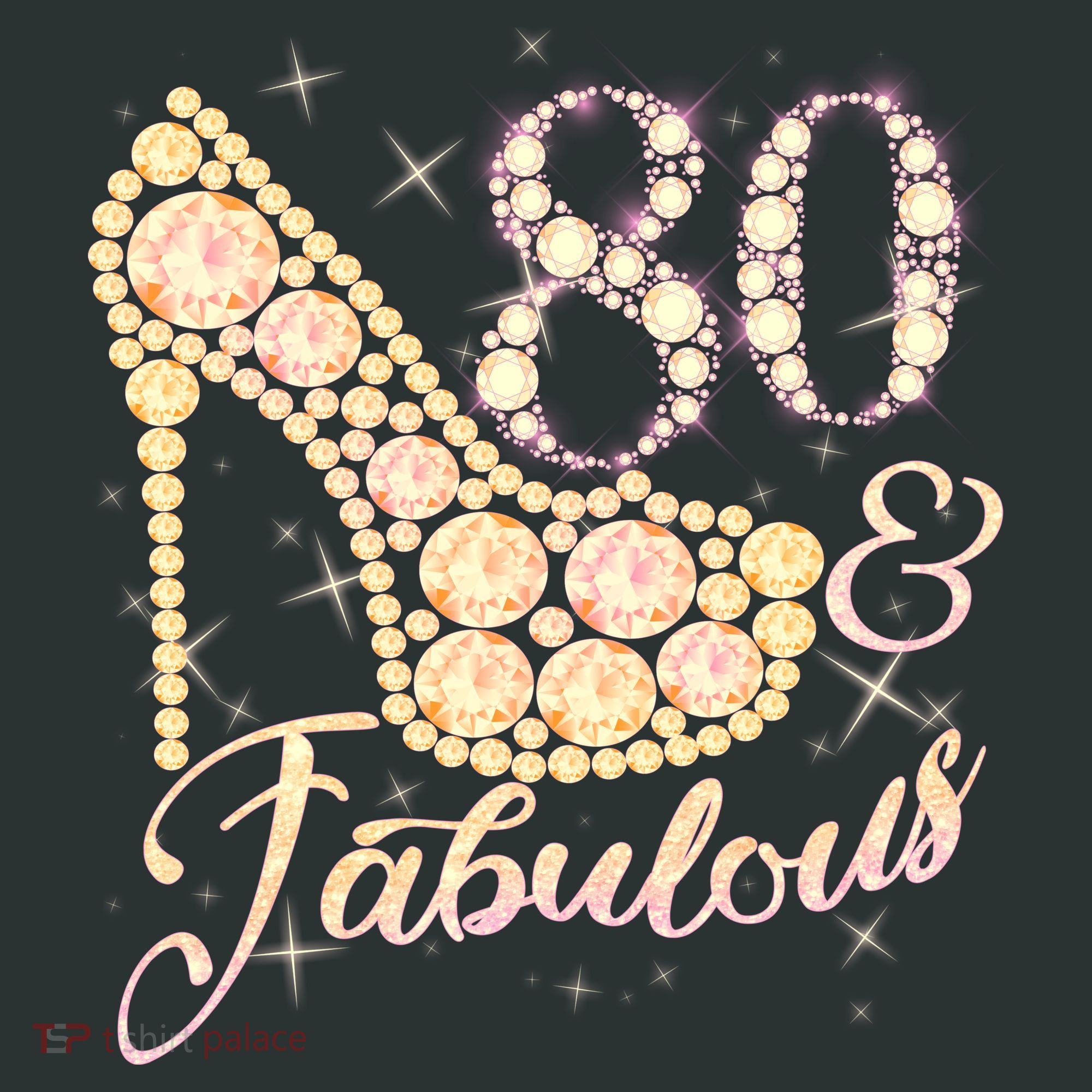 Fabulous & 80 Sparkly Heel 80th Birthday Women's T-Shirt