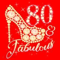 Fabulous & 80 Sparkly Heel 80th Birthday Santa Hat thumb 1
