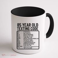 Funny 85 Year Old Texting Code Birthday Coffee Mug thumb 1