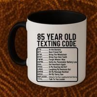 Funny 85 Year Old Texting Code Birthday Coffee Mug thumb 2
