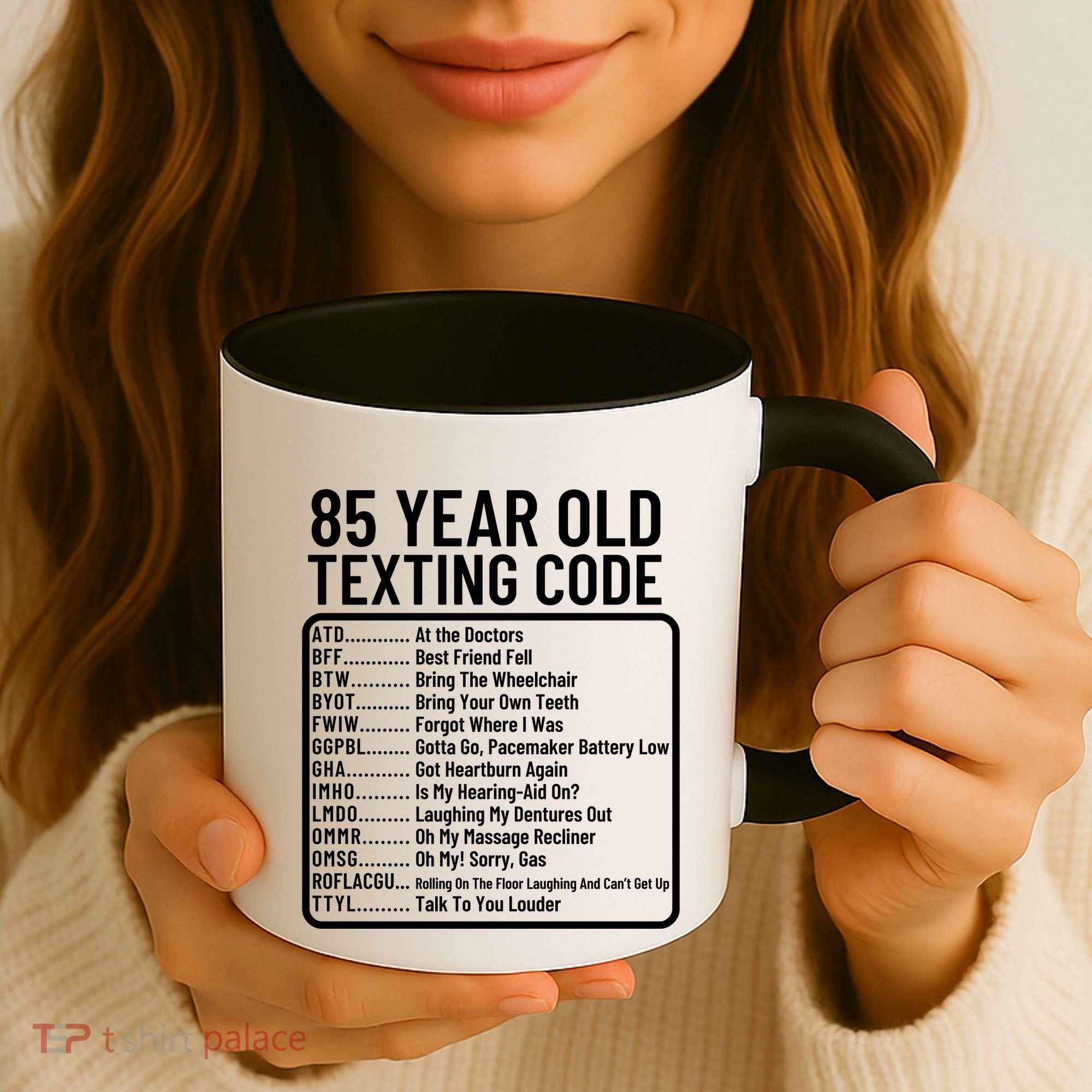Funny 85 Year Old Texting Code Birthday Coffee Mug