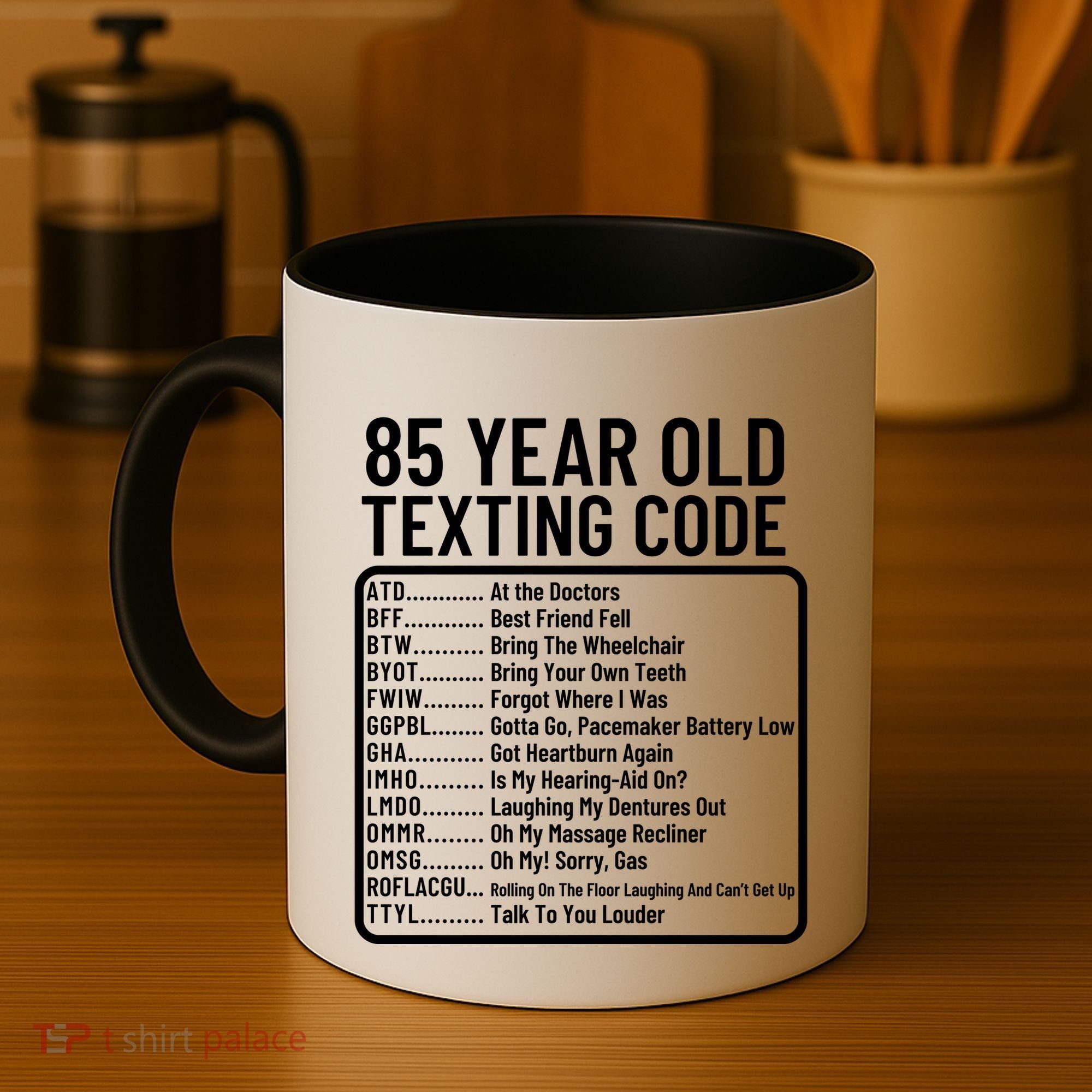 Funny 85 Year Old Texting Code Birthday Coffee Mug