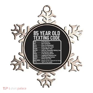 Funny 85 Year Old Texting Code Birthday Ornament