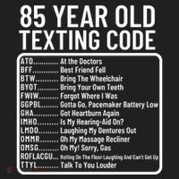 Funny 85 Year Old Texting Code Birthday Golf Towel thumb 3