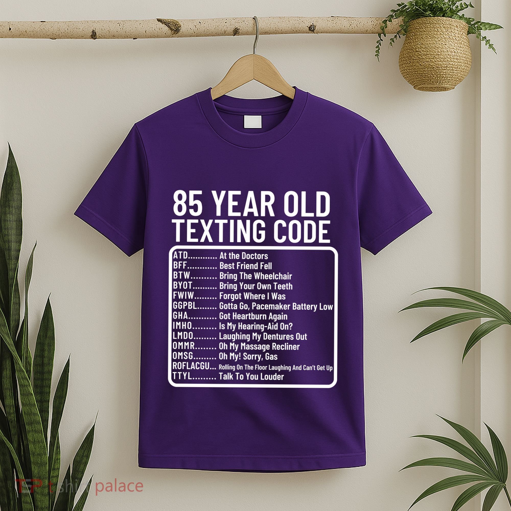 Funny 85 Year Old Texting Code Birthday T-Shirt