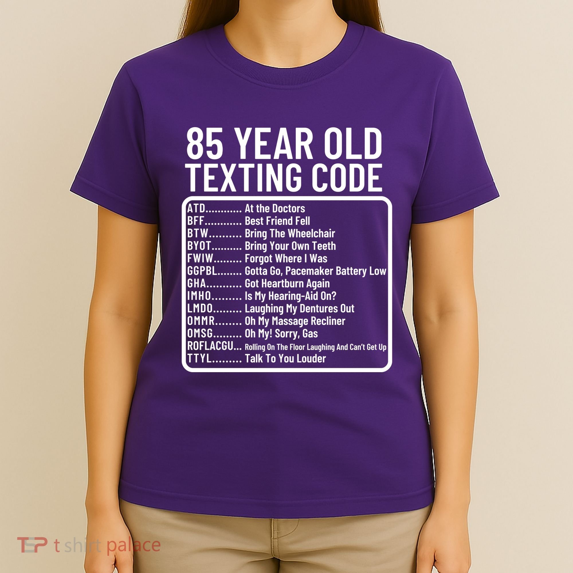 Funny 85 Year Old Texting Code Birthday T-Shirt