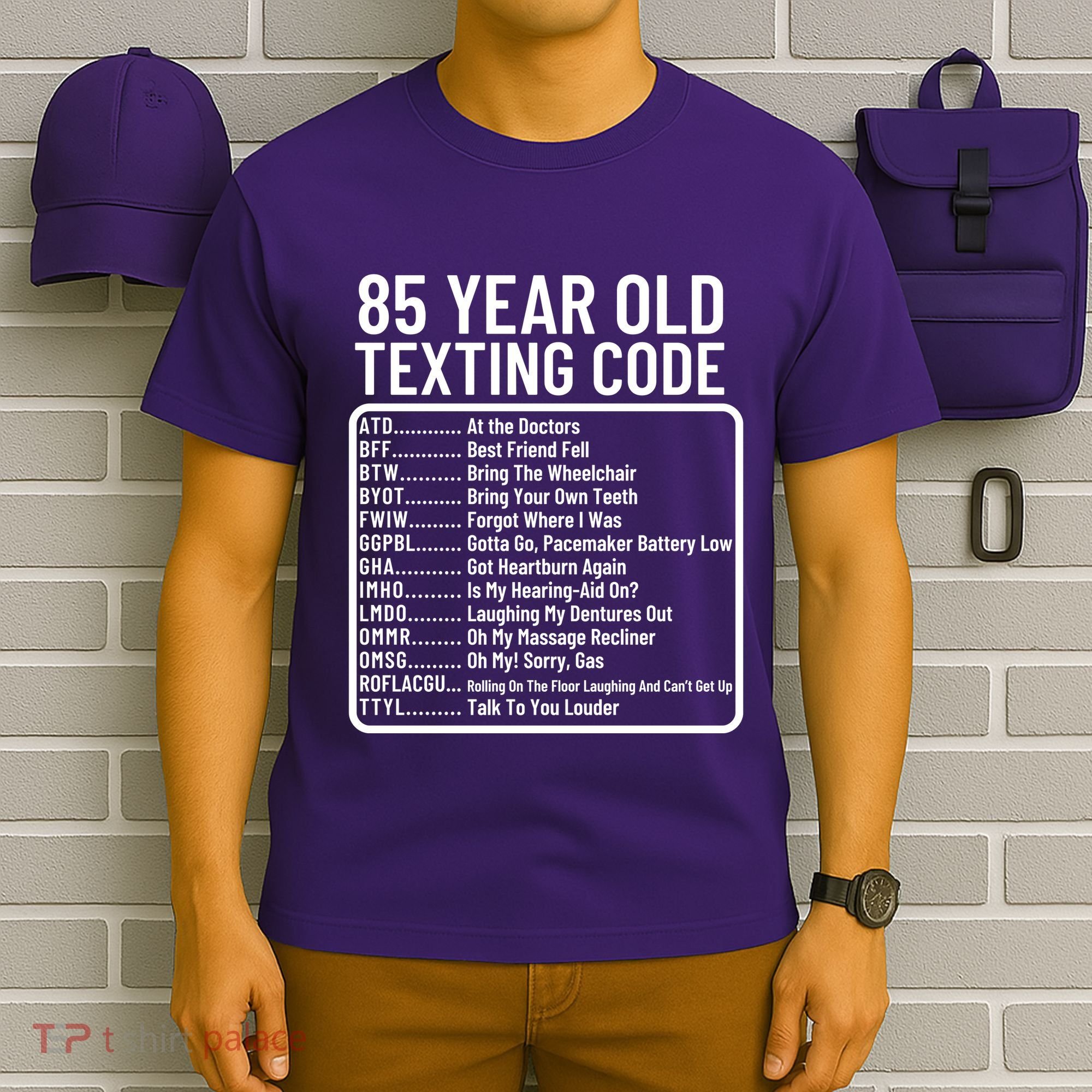 Funny 85 Year Old Texting Code Birthday T-Shirt