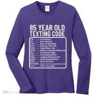 Funny 85 Year Old Texting Code Birthday Women's Long Sleeve Shirt thumb 0