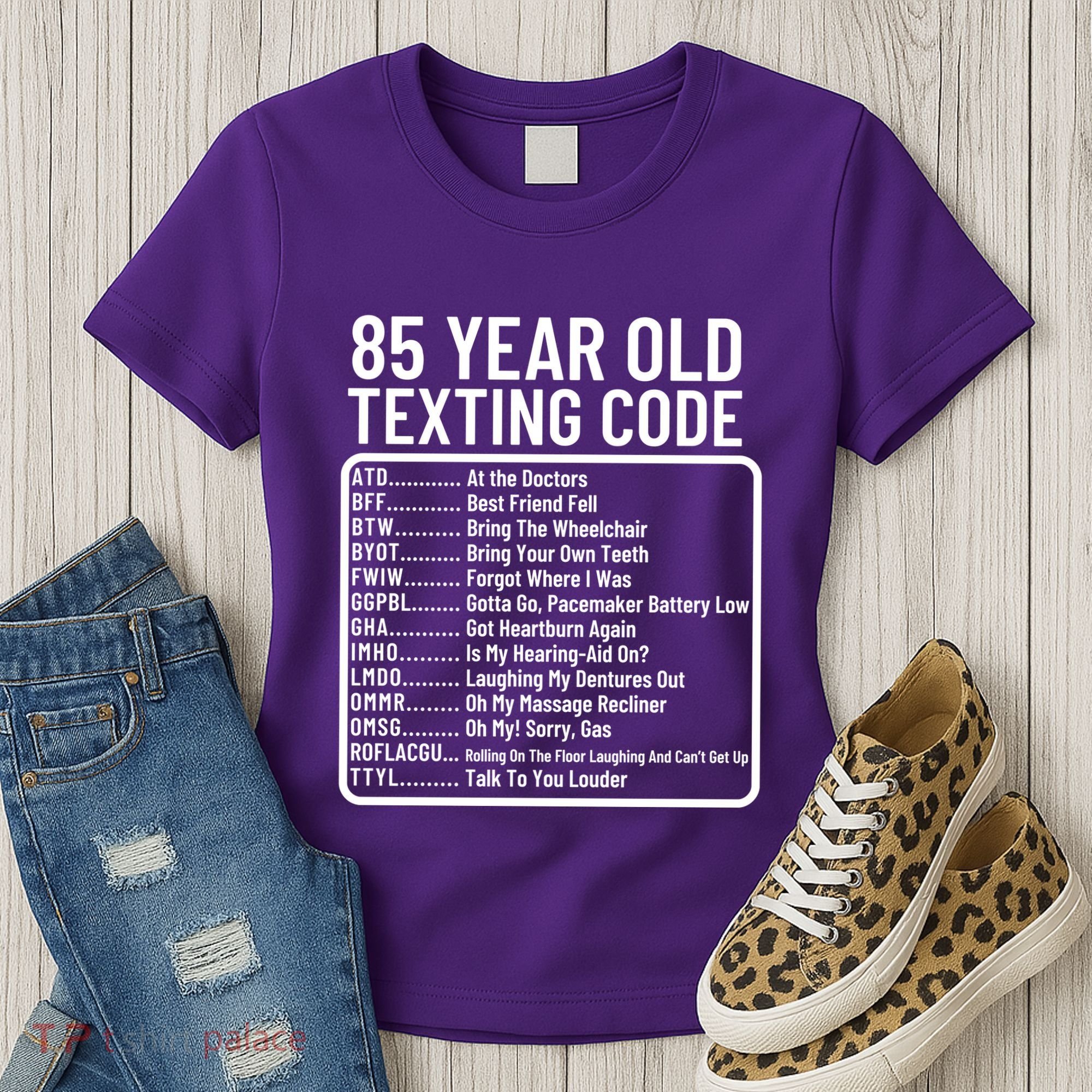 Funny 85 Year Old Texting Code Birthday Women's T-Shirt