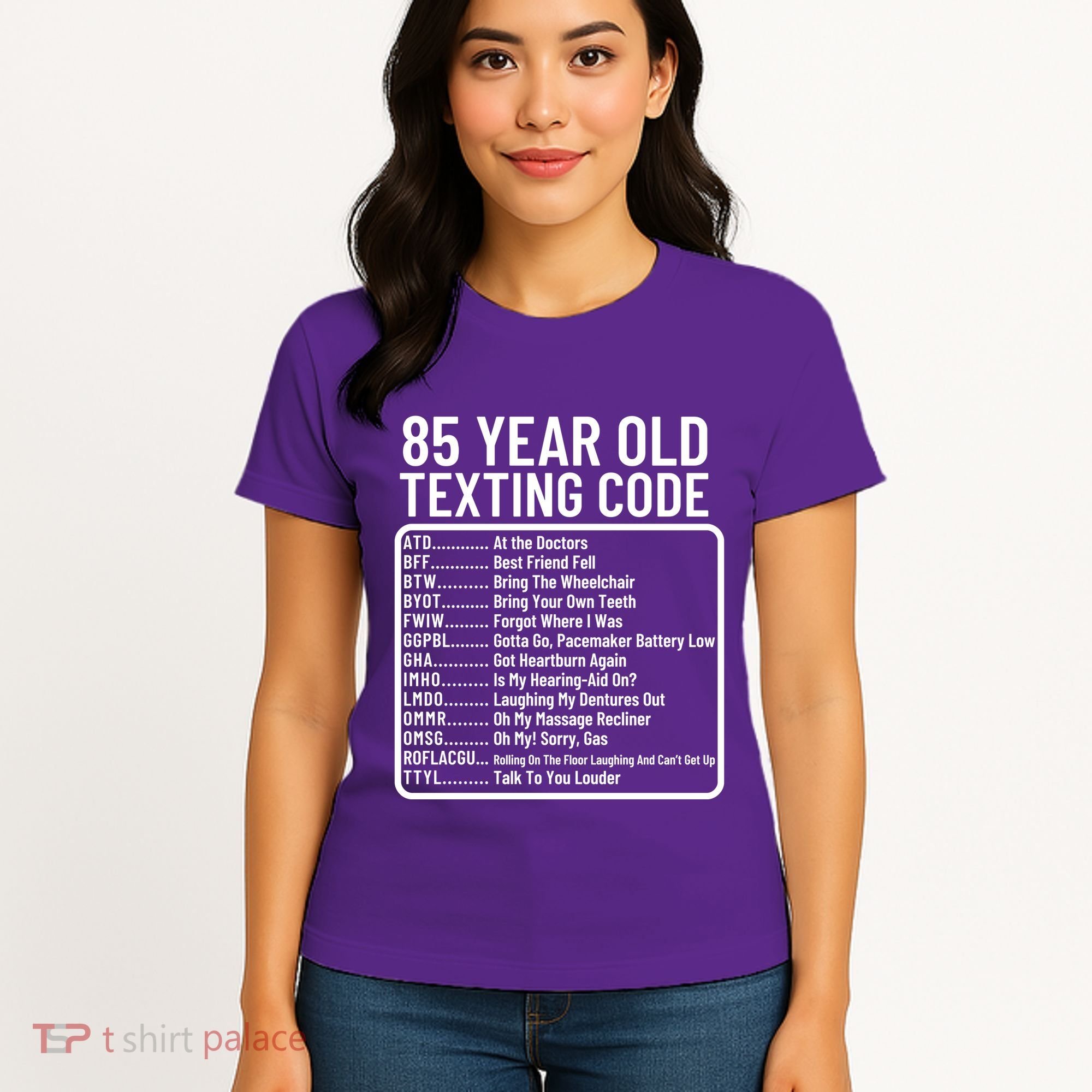 Funny 85 Year Old Texting Code Birthday Women's T-Shirt