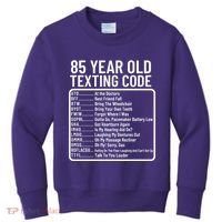 Funny 85 Year Old Texting Code Birthday Kids Sweatshirt thumb 0