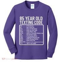 Funny 85 Year Old Texting Code Birthday Kids Long Sleeve Shirt thumb 0