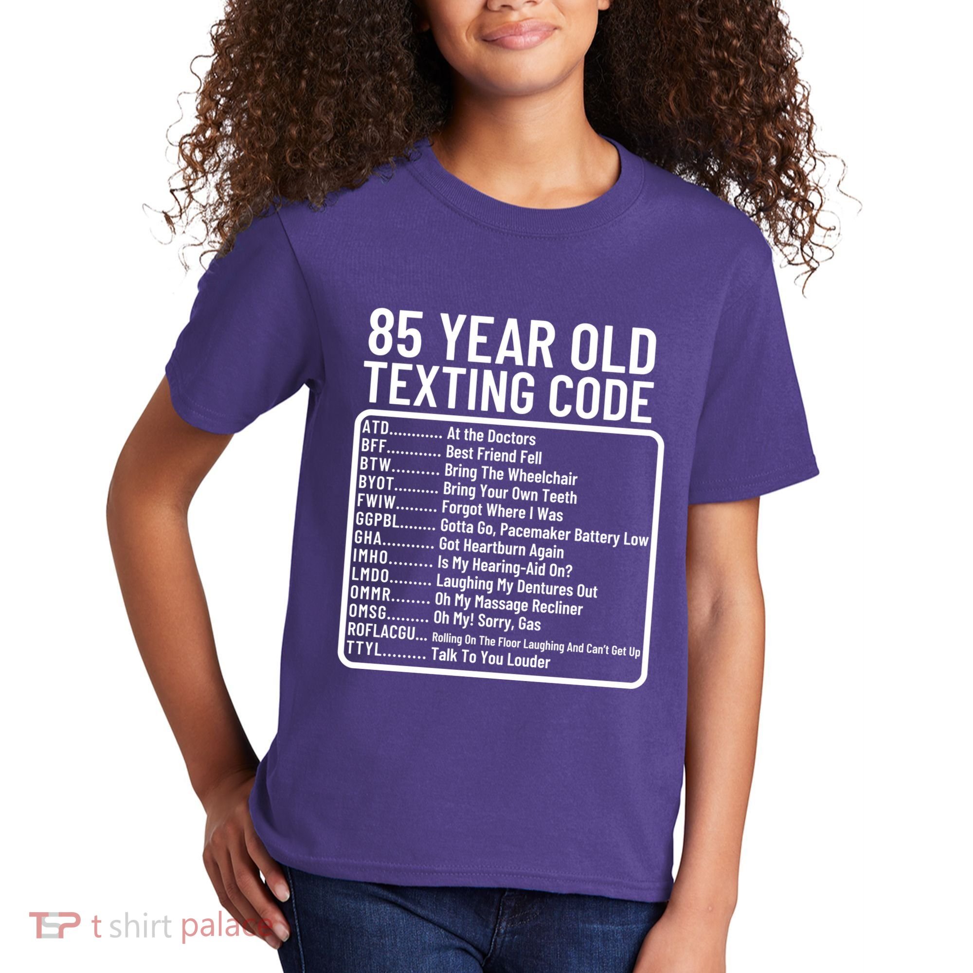 Funny 85 Year Old Texting Code Birthday Kids T-Shirt