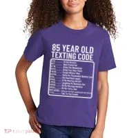 Funny 85 Year Old Texting Code Birthday Kids T-Shirt thumb 2