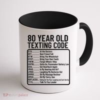 Funny 80 Year Old Texting Code Birthday Coffee Mug thumb 1
