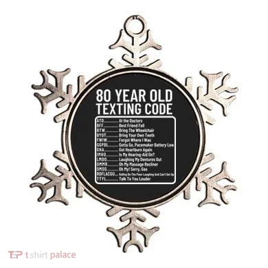 Funny 80 Year Old Texting Code Birthday Ornament