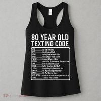 Funny 80 Year Old Texting Code Birthday Women's Tank Top thumb 3