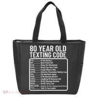 Funny 80 Year Old Texting Code Birthday Tote Bag thumb 0