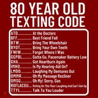Funny 80 Year Old Texting Code Birthday Sweatshirt thumb 2