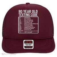 Funny 80 Year Old Texting Code Birthday Hat thumb 0