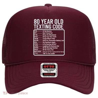 Funny 80 Year Old Texting Code Birthday Hat