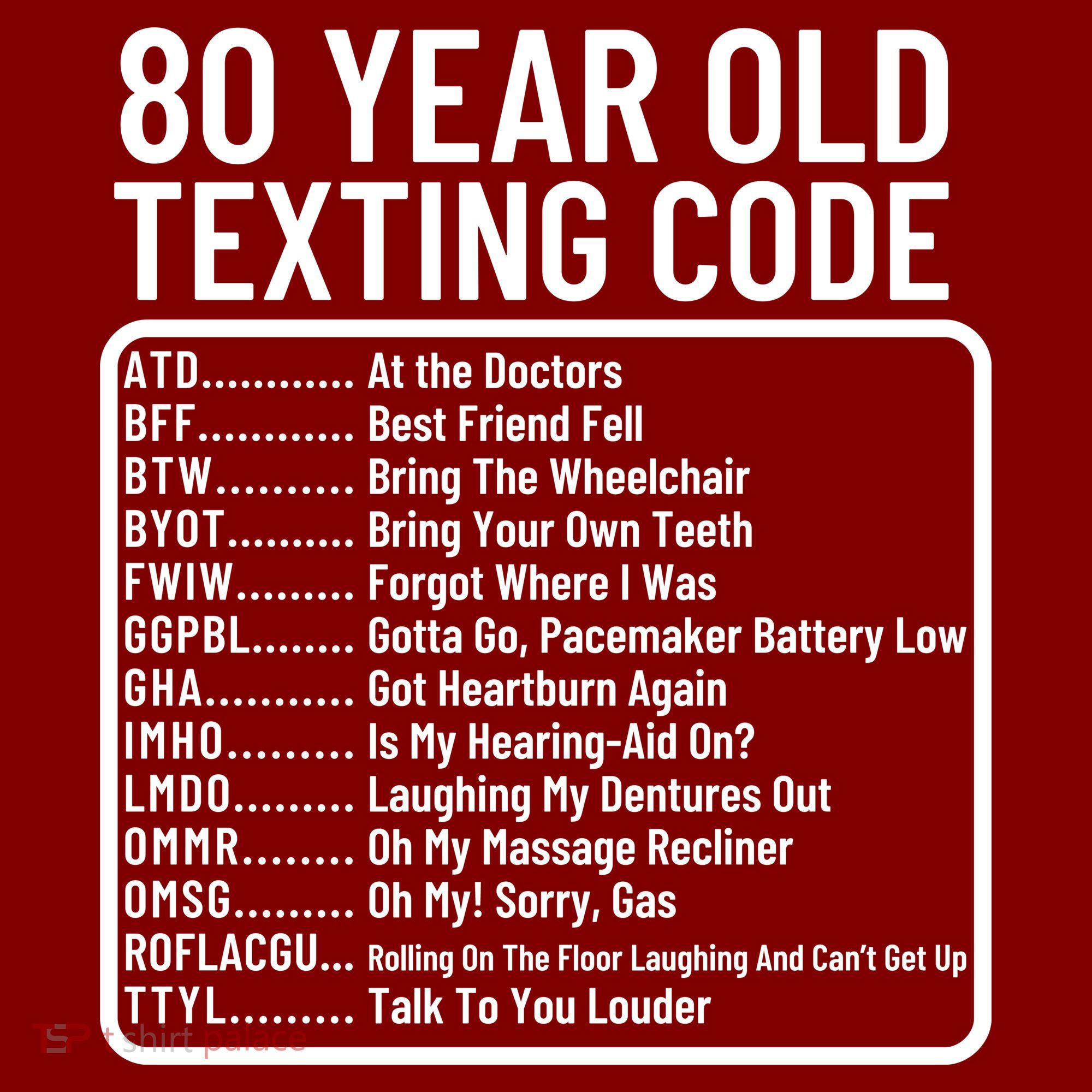 Funny 80 Year Old Texting Code Birthday Kids Hoodie