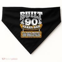 Funny 90th Birthday Gift BDay Gift Saying Age 90 Year Joke USA-Made Doggie Bandana thumb 0