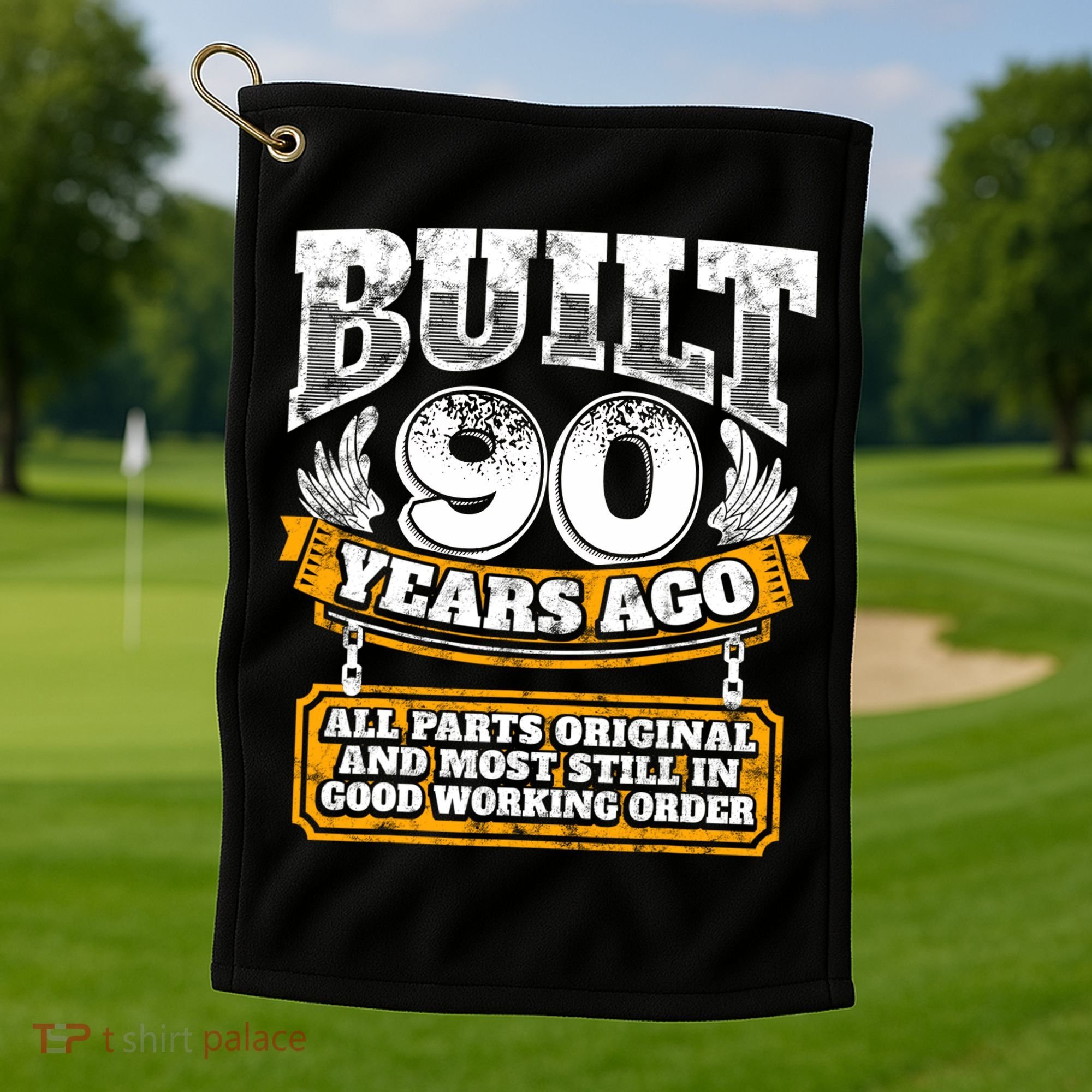 Funny 90th Birthday Gift BDay Gift Saying Age 90 Year Joke Golf Towel