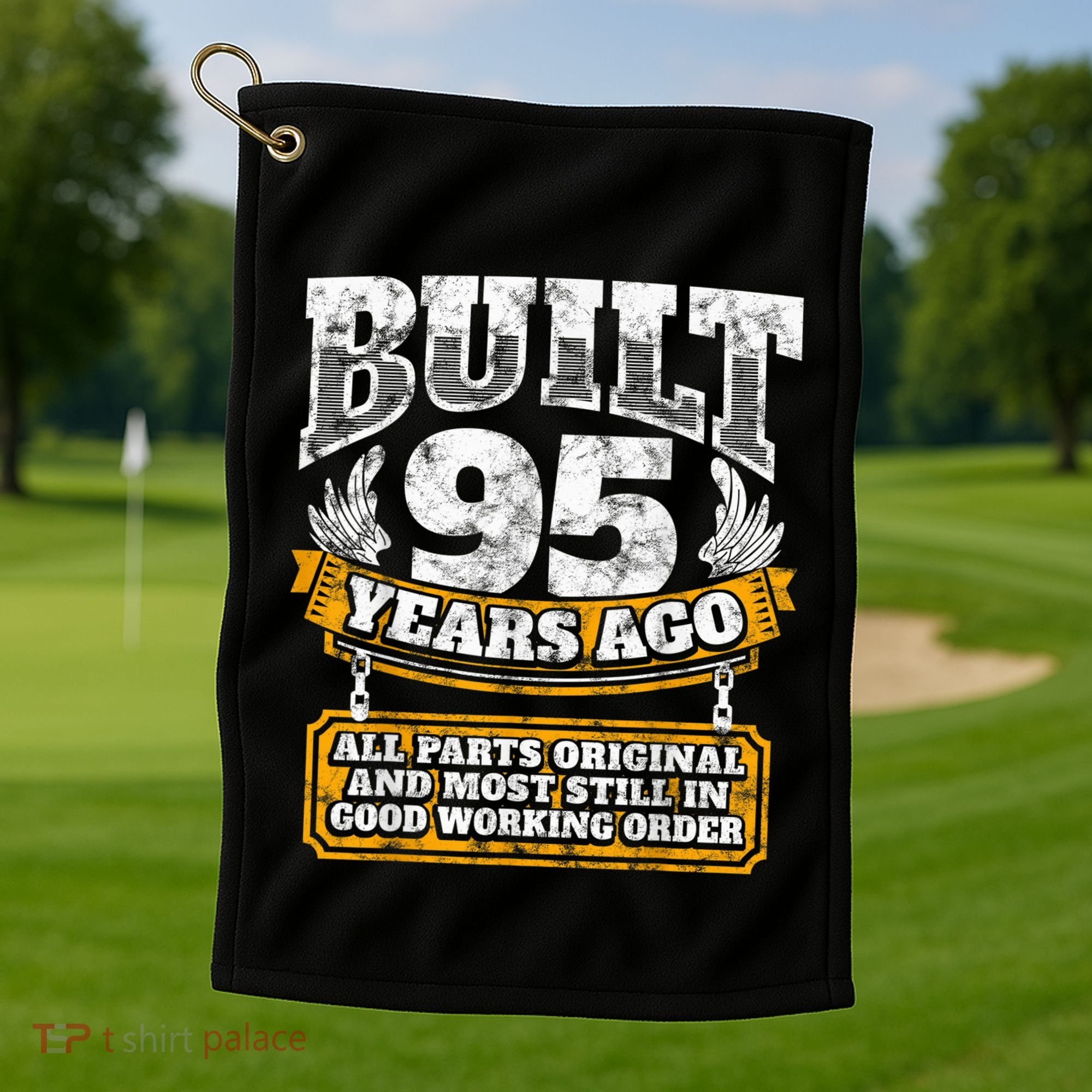 Funny 95th Birthday Present Shirt B-Day Gift Saying Age 95 Year Joke Golf Towel