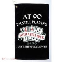 Funny 90th Birthday Gag Gift For 90 Year Old Playing Cards Meaningful Gift Golf Towel thumb 0