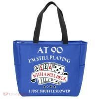 Funny 90th Birthday Gag Gift For 90 Year Old Playing Cards Meaningful Gift Tote Bag thumb 0
