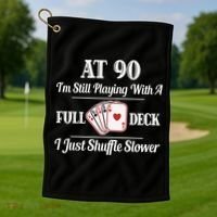Funny 90th Birthday Gift Cool Gift 90 Year Old Cards Great Gift Golf Towel thumb 1