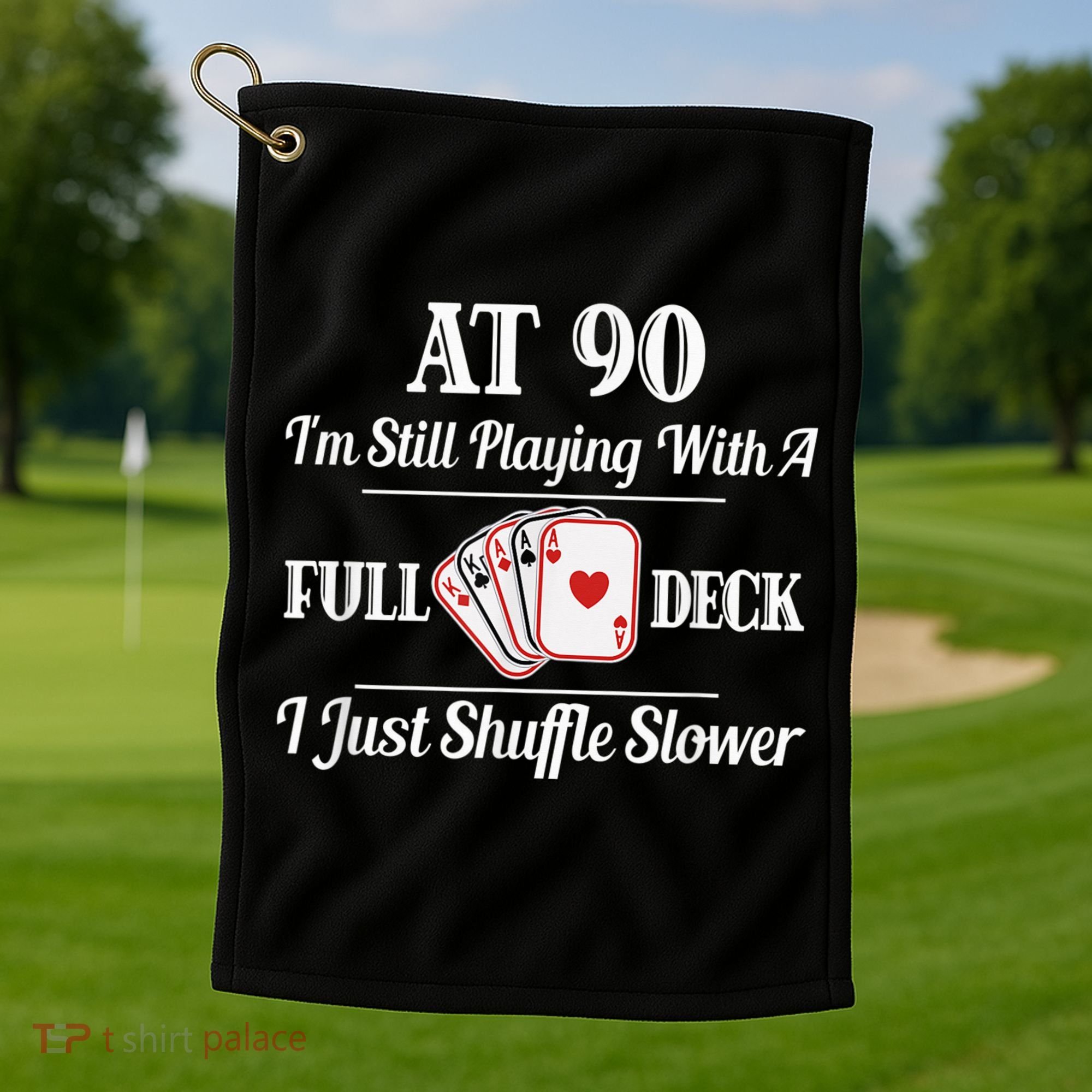 Funny 90th Birthday Gift - 90 Year Old Cards Happy Birthday Shirt Golf Towel