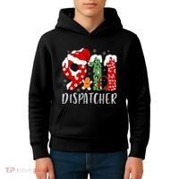 Funny 911 Dispatcher SantaS Favorite 911 Dispatcher Kids Hoodie thumb 4
