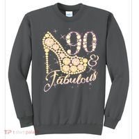 Fabulous & 90 Sparkly Heel 90th Birthday Sweatshirt thumb 0